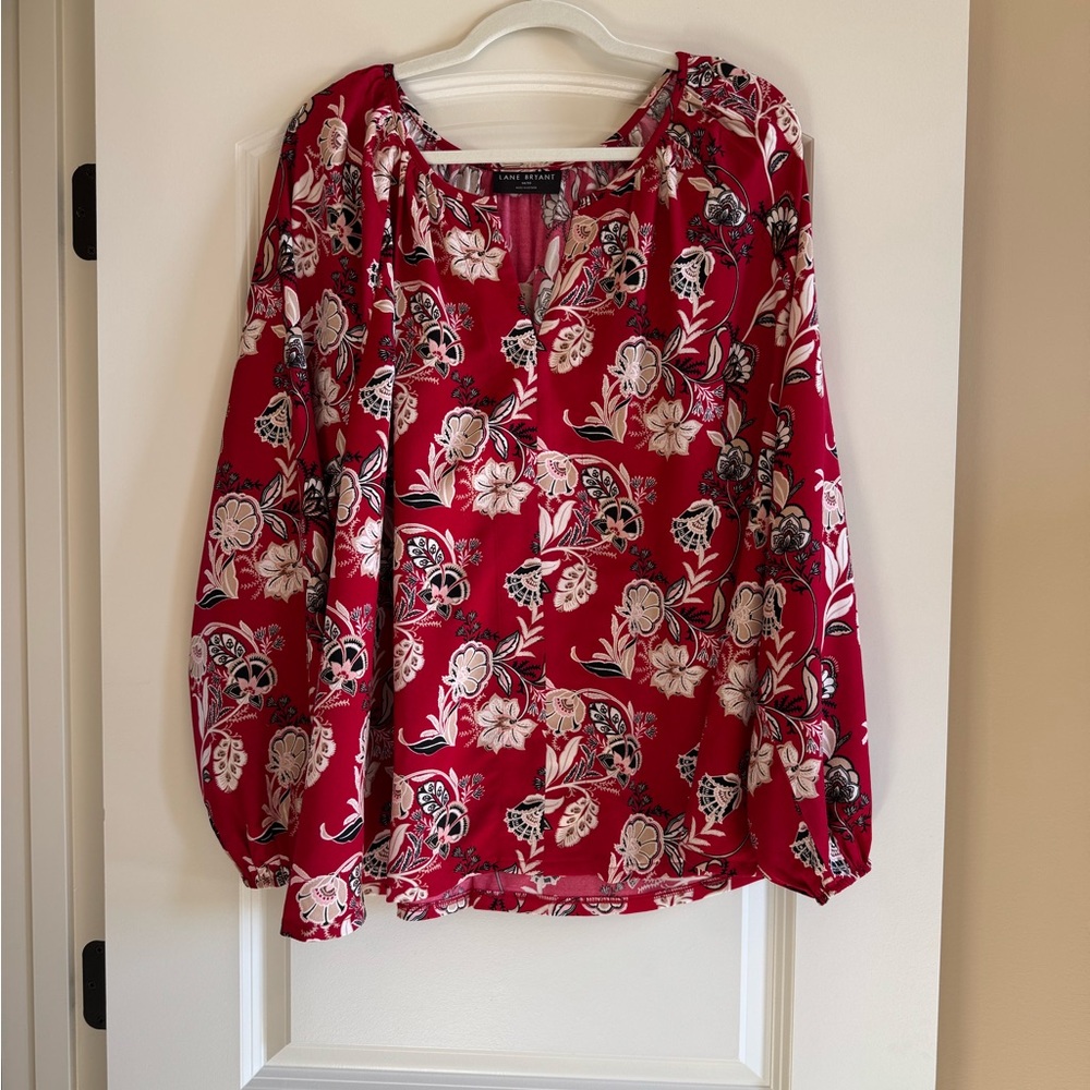 Loft Floral Red Blouse